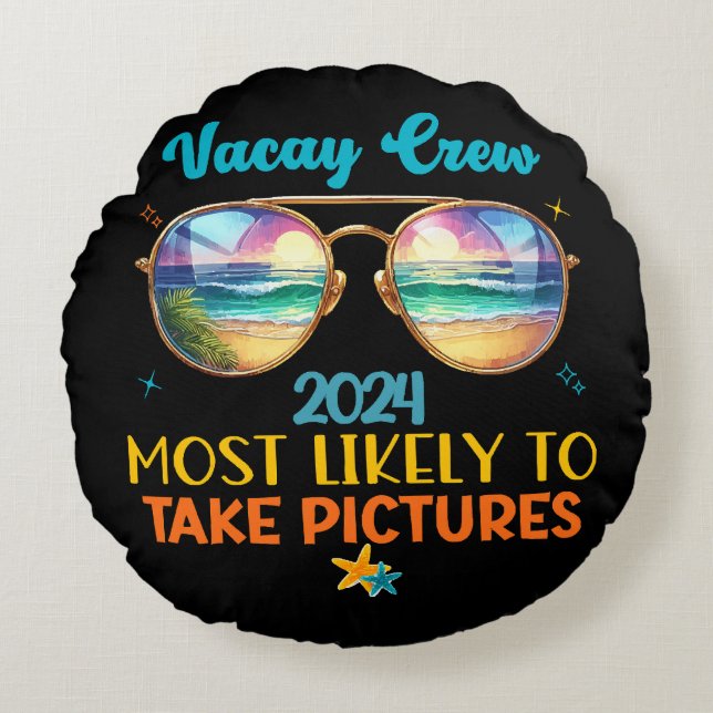 Vacay crew 2024 round pillow (Front)