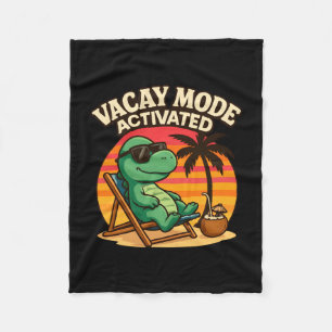 Vacay mode cute dinosaur - funny family vacation fleece blanket