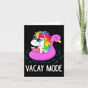 Vacay Mode Cute Unicorn Funny Family Vacation Gift Card