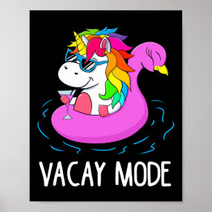 Vacay Mode Cute Unicorn Funny Family Vacation Gift Poster