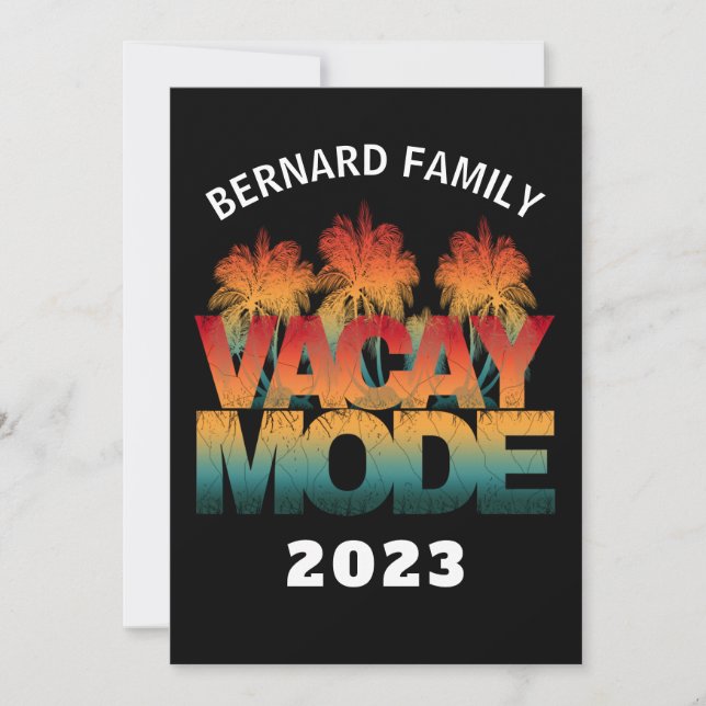 VACAY MODE FAMILY VACATION  INVITATION (Front)