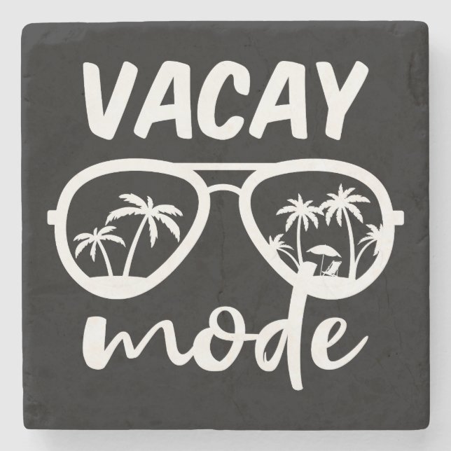 Vacay Mode II - Family Vacation Stone Coaster (Front)