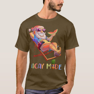 Vacay Mode Santa Claus On Beach Chair Eating Water T-Shirt