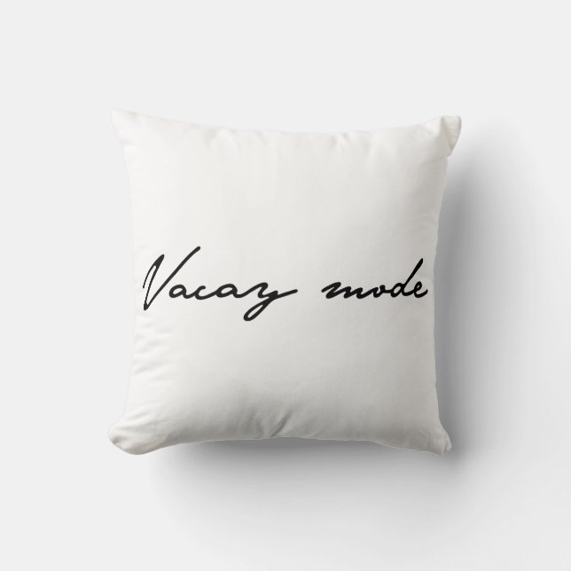 Vacay Mode Summer Calligraphy Throw Pillow (Front)