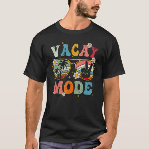 Vacay Mode  Summer Vacation Beach Groovy Retro T-Shirt