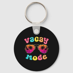 Vacay Mode Summer Vibes Sungles Retro Cute Girl Wo Keychain