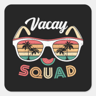 Vacay Squad Funny Beach Summer Vacation Square Sticker