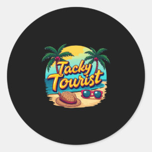 Vacay tacky tourist outfit wacky cruise costume classic round sticker