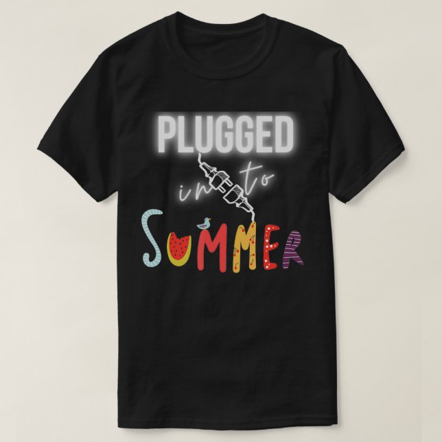 Vacay Tropical Good Vibes Summer Trip T  Plugged F T-Shirt (Design Front)