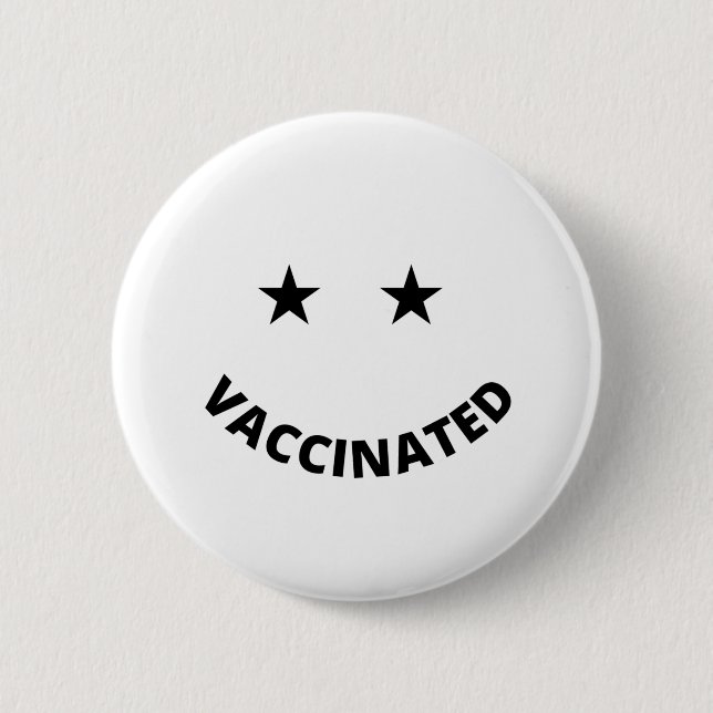 VACCINATED 2 INCH ROUND BUTTON (Front)