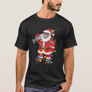 Vaccinated African American Santa Claus Funny Chri T-Shirt