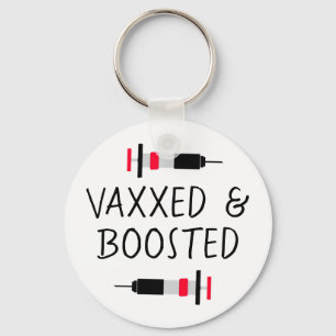 Vaccinated and Boostered, Covid-19 Keychain