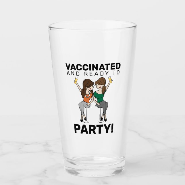 Vaccinated and Ready to Party - Beer Glass (Front)