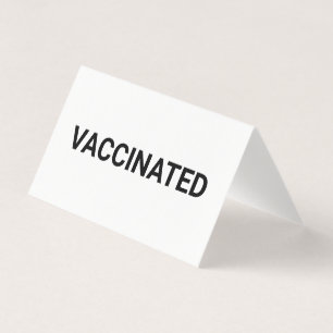 Vaccinated, black white customizable folded card