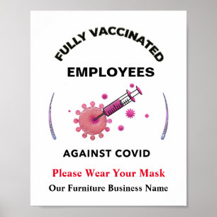 Vaccinated Business Employees Against Covid Poster