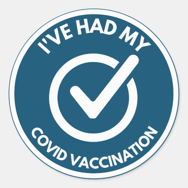 vaccinated button classic round sticker (Front)