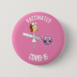 Vaccinated COVID-19 6 Cm Round Badge 2 Inch Round Button