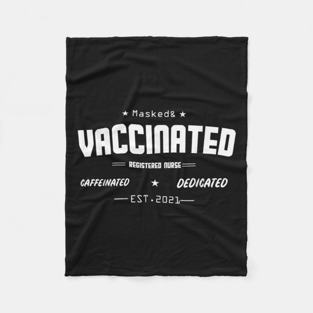 Vaccinated Funny Humour Graphic Quote Registered N Fleece Blanket (Front)
