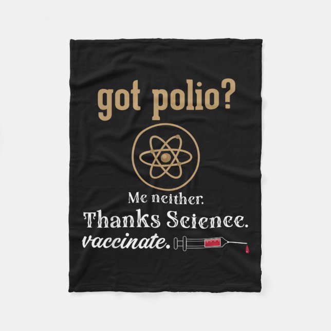 Vaccinated Funny Humour Graphic Quote Science Poli Fleece Blanket (Front)