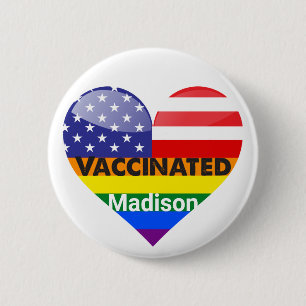 Vaccinated Heart 2 Inch Round Button