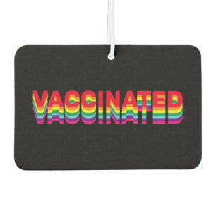 Vaccinated pride lgbt lgbtq rainbow black car air freshener