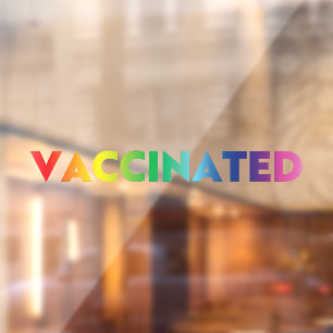 Vaccinated rainbow colours gay pride lgbt lgbtq window cling