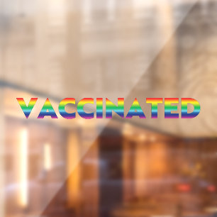 Vaccinated rainbow colours lgbt gay pride  window cling