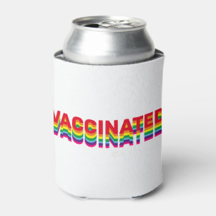 Vaccinated rainbow retro colours pride lgbt gay can cooler