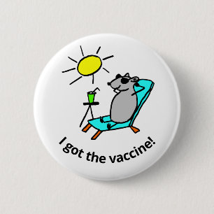 Vaccinated Rat on Vacation 2 Inch Round Button