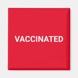 Vaccinated red white customizable text simple magnet