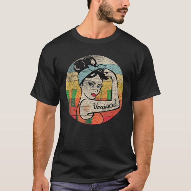 Vaccinated Retro Tee Believes in Vaccines Immuniza (Front)