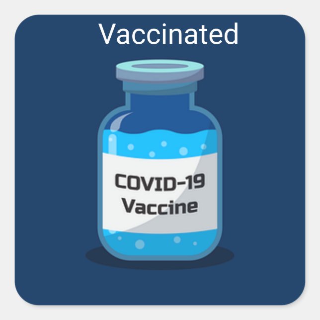 Vaccinated Square Sticker (Front)