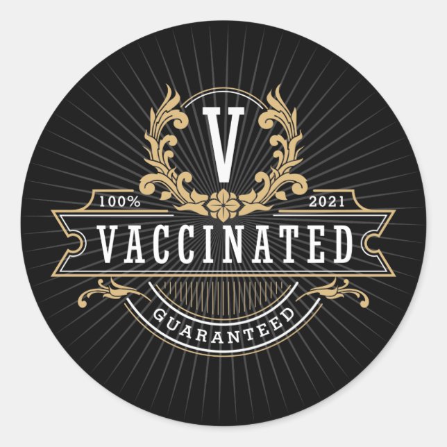 Vaccinated Sticker | Regal Emblem | VAX'd (Front)