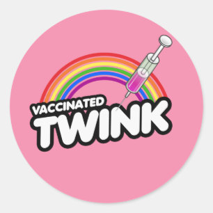 VACCINATED TWINK T-Shirt Classic Round Sticker
