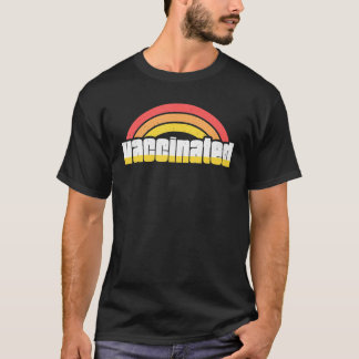 Vaccinated Vintage Rainbow Sunset Graphic Pro Vacc T-Shirt