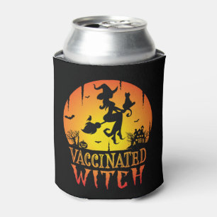 Vaccinated witch, Halloween humour, Halloween witc Can Cooler