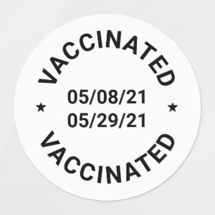 Vaccinated with custom dates and text stickers