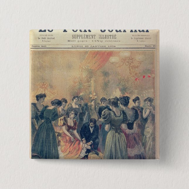 Vaccination at an Evening Reception 2 Inch Square Button (Front)