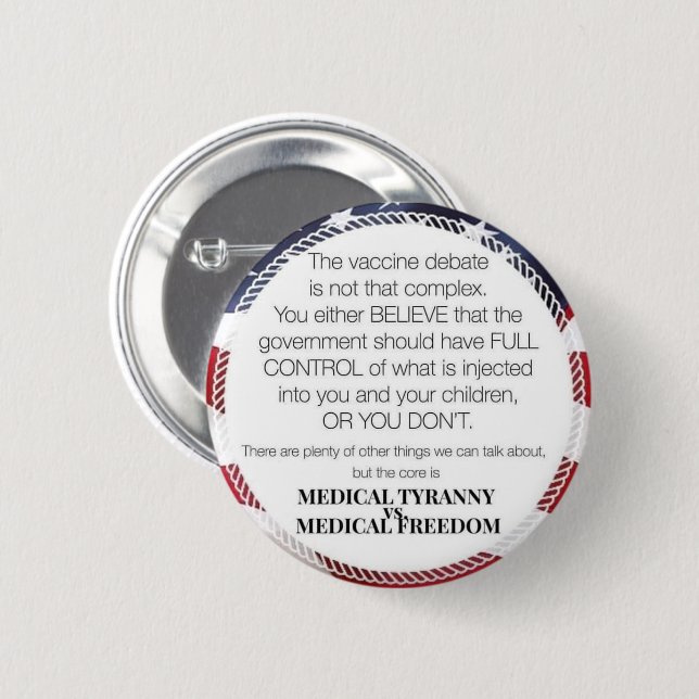 Vaccine debate 2 inch round button (Front & Back)