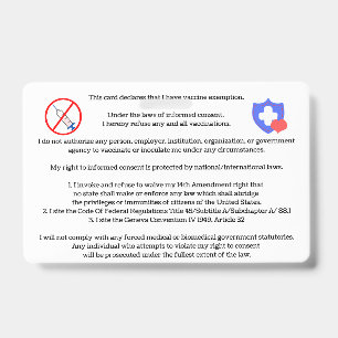Vaccine Exemption Card Badge