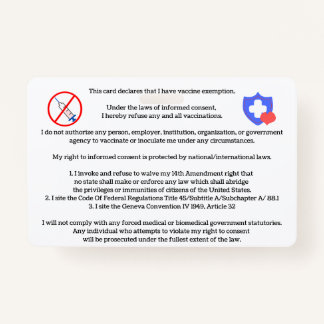 Vaccine Exemption Card Badge