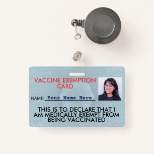 Vaccine Exemption Card ID Badge