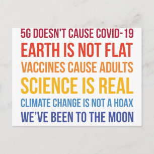 Vaccines Science Climate Change Is Real 5G Covid Postcard