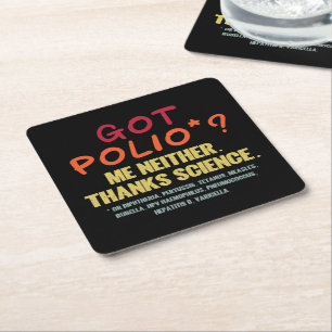 Vaccines Work Thanks Science Epidemiology Student Square Paper Coaster