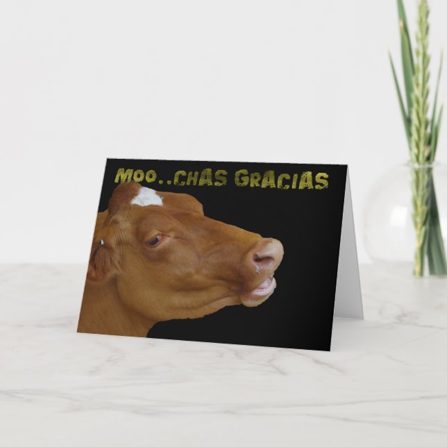 vache à carte de remerciements (Devant)