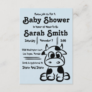 Vache à invitation de partie de baby shower