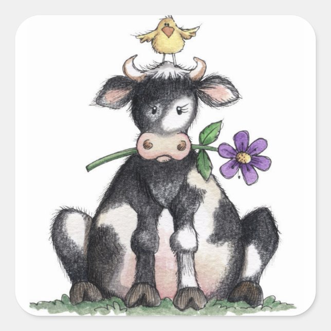 Vache assise - Stickers (Devant)