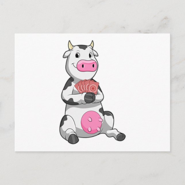 Vache au Poker avec cartes de Poker (Devant)