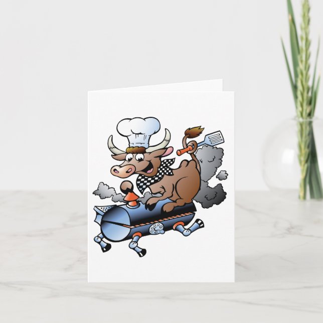 Vache Avec BBQ Cartes De Notes (Devant)