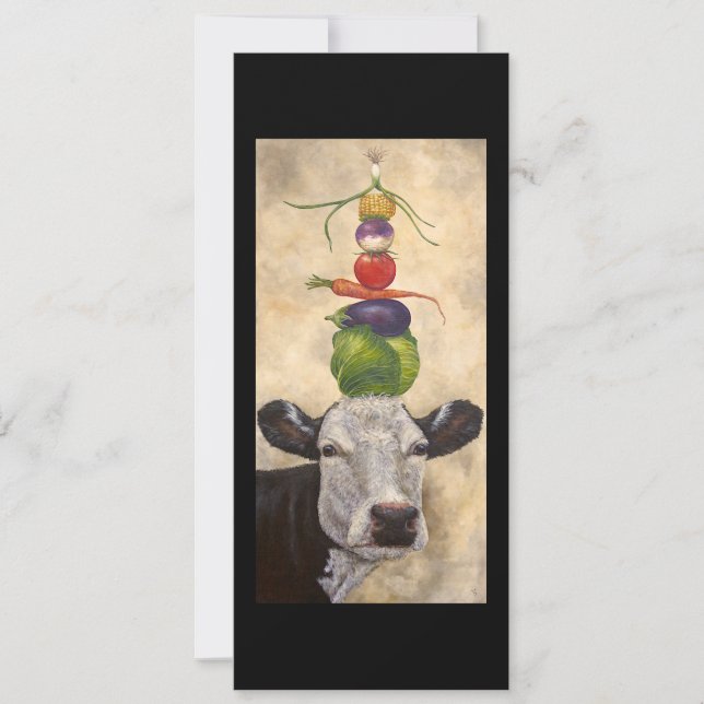 Vache avec carte à plat légume (Devant)